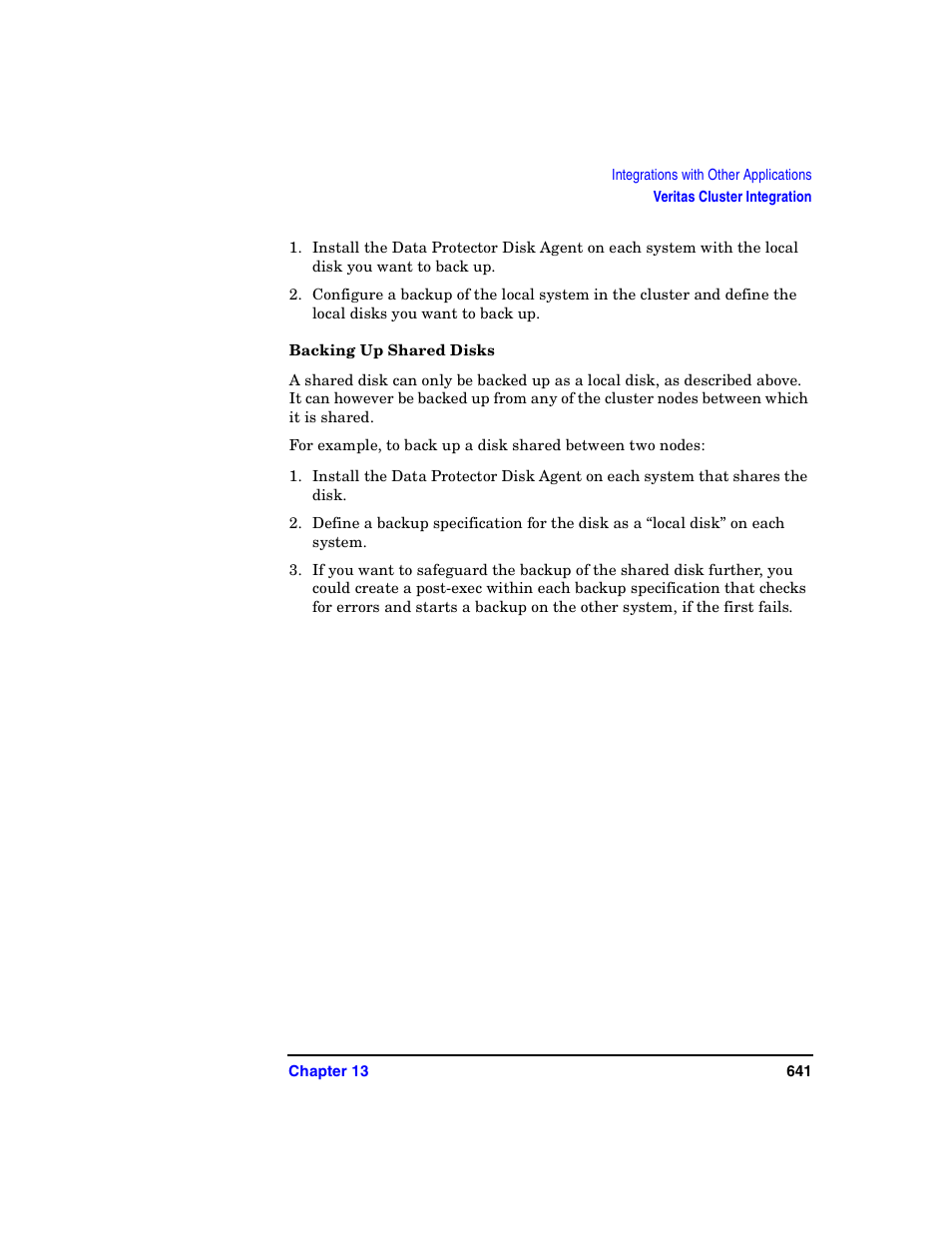 Backing up shared disks | HP B6960-90078 User Manual | Page 671 / 856