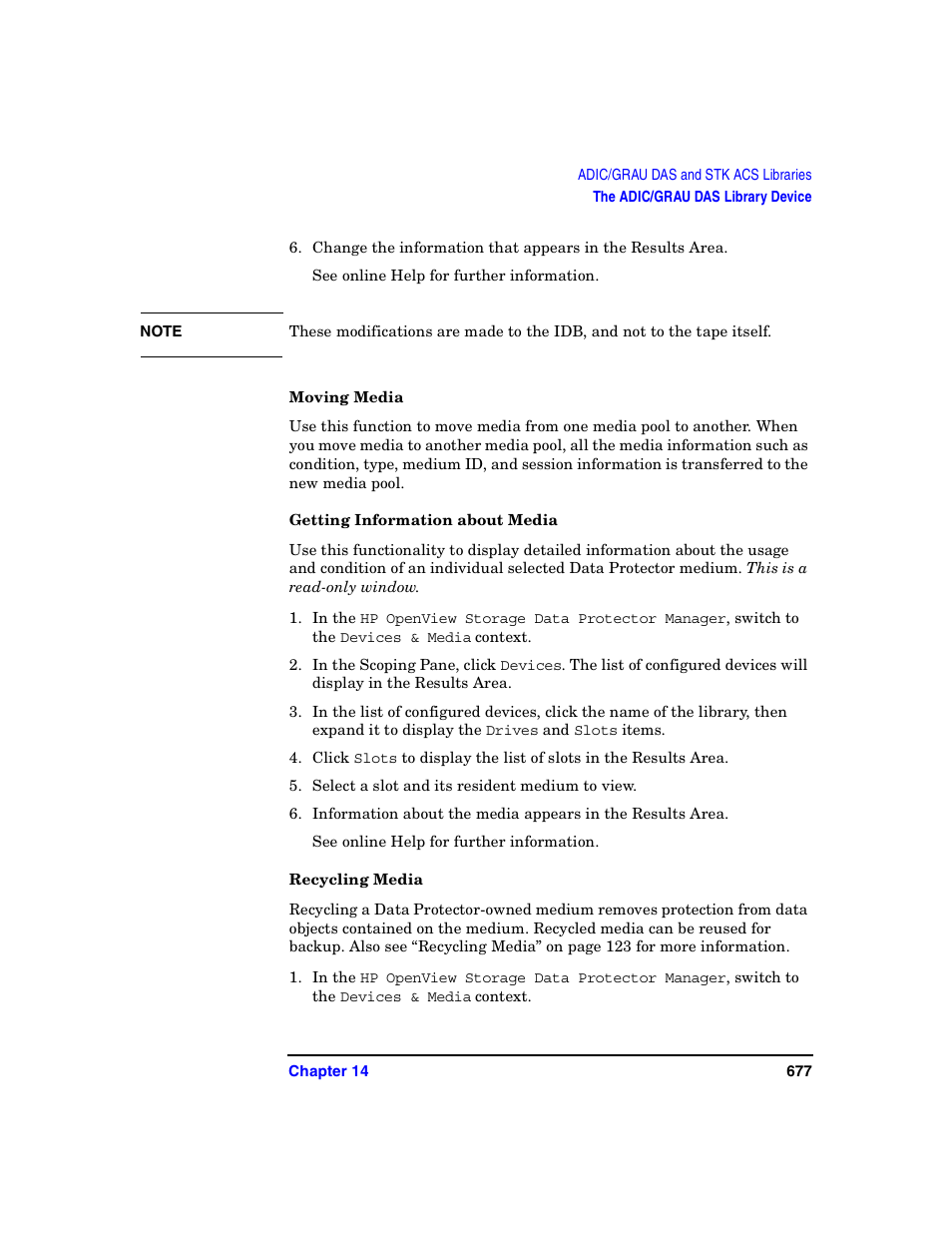 Moving media, Getting information about media, Recycling media | HP B6960-90078 User Manual | Page 707 / 856