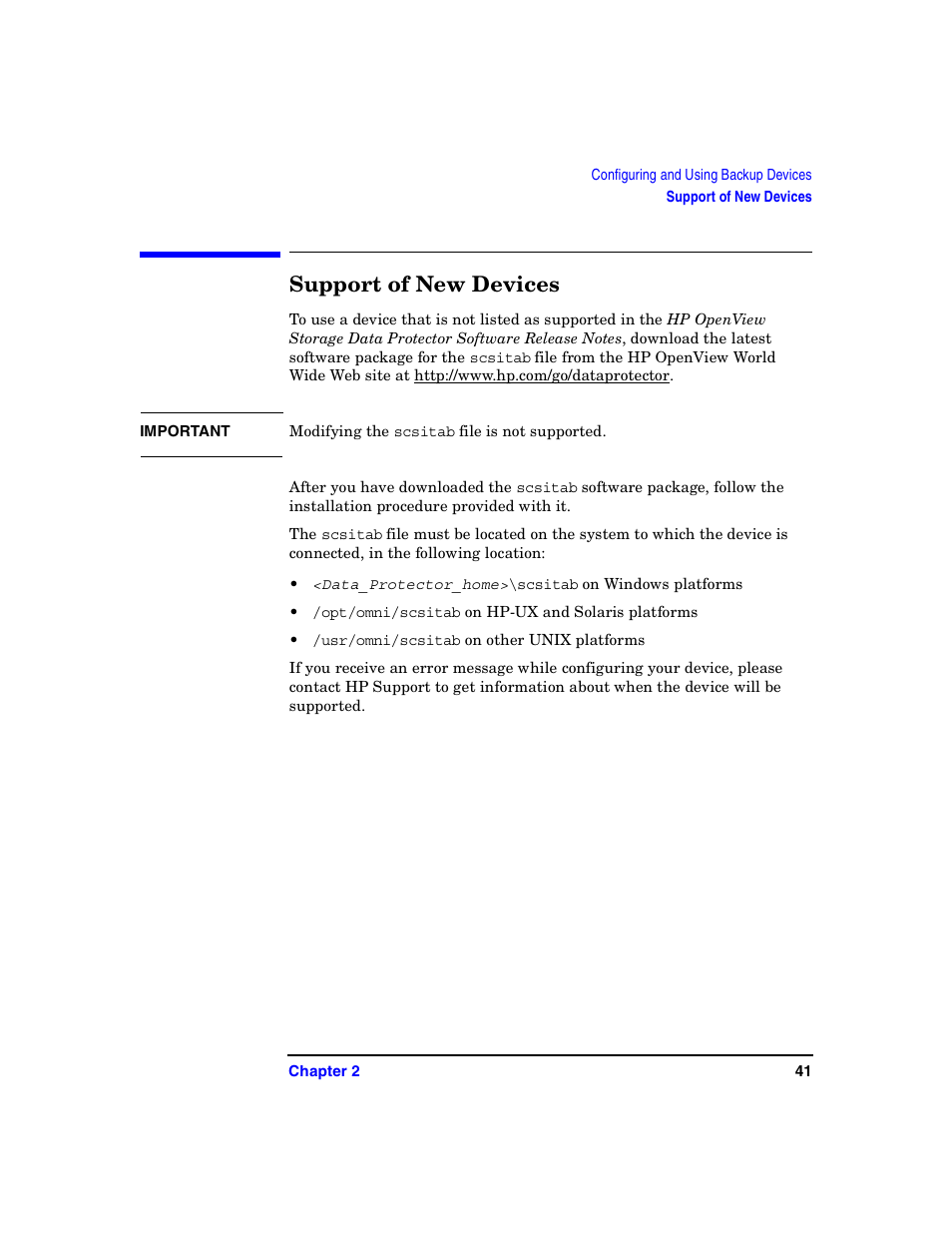 Support of new devices | HP B6960-90078 User Manual | Page 71 / 856
