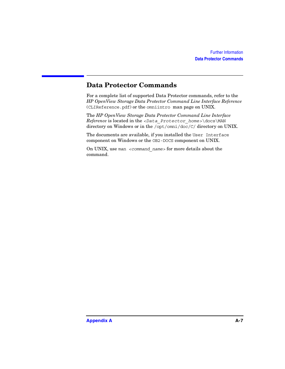 Data protector commands | HP B6960-90078 User Manual | Page 737 / 856