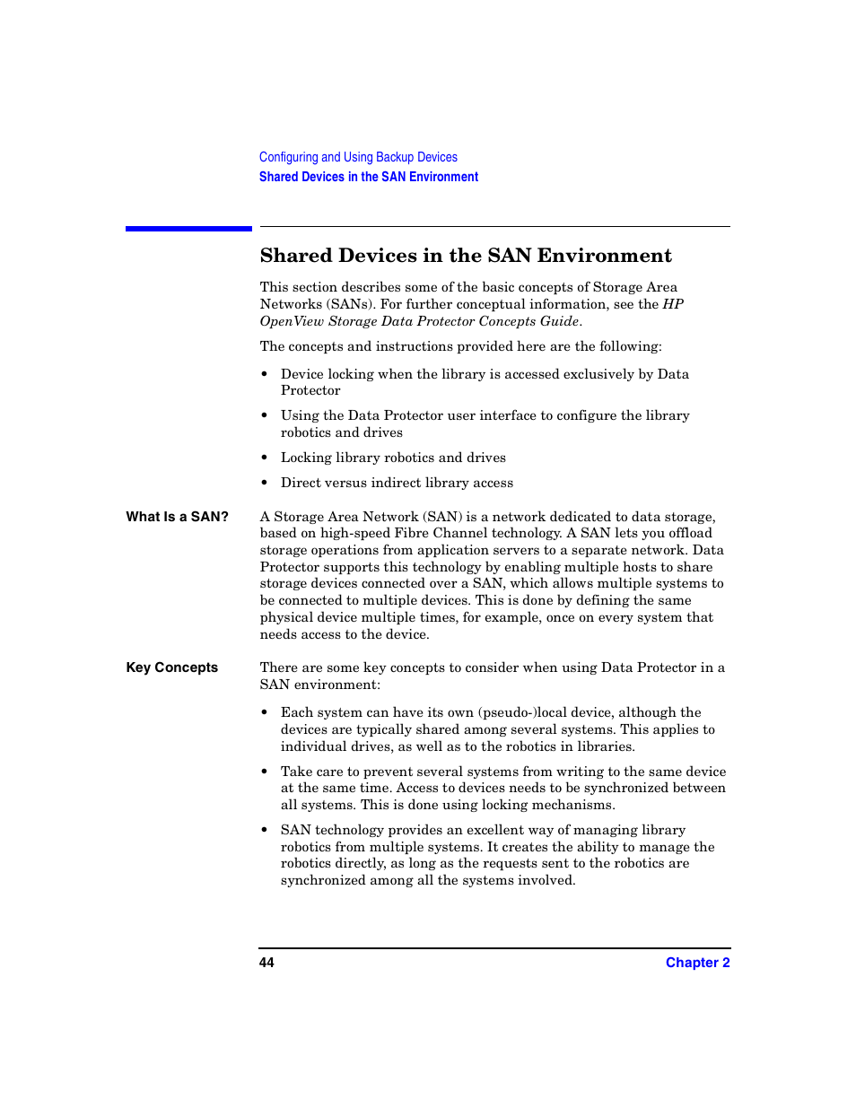 Shared devices in the san environment | HP B6960-90078 User Manual | Page 74 / 856