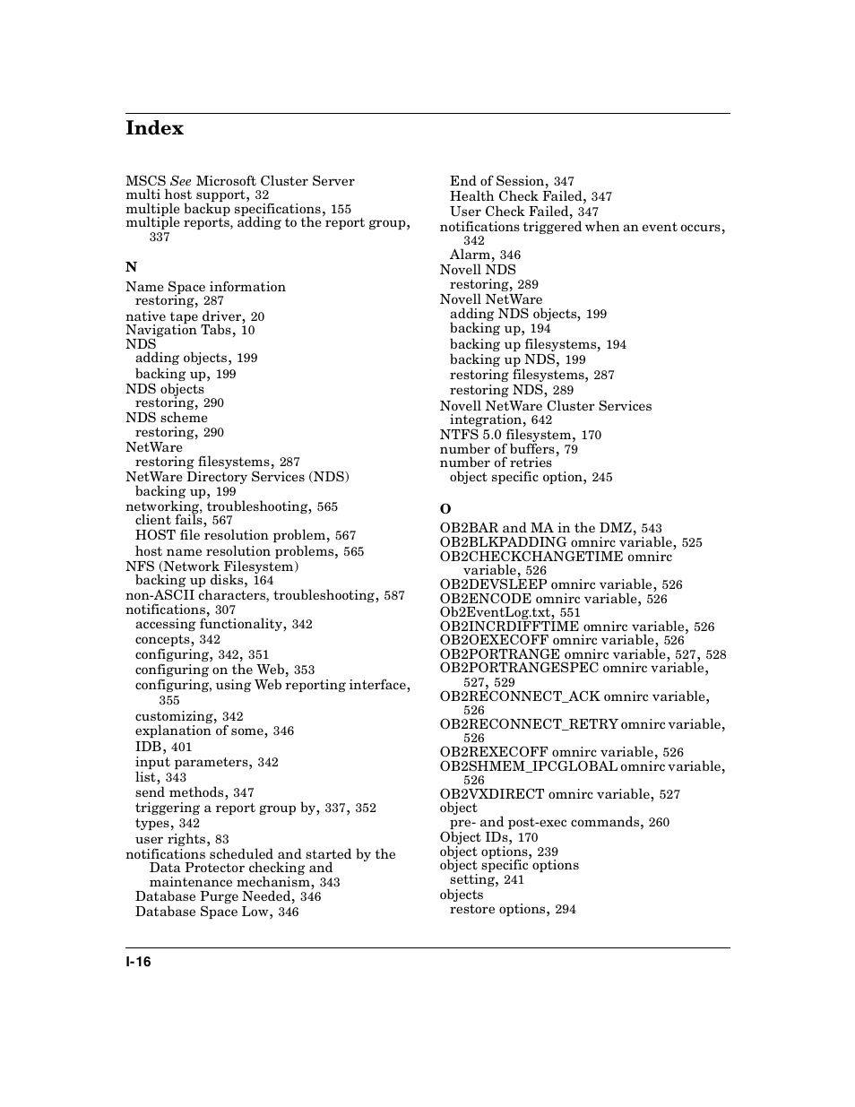 Index | HP B6960-90078 User Manual | Page 846 / 856