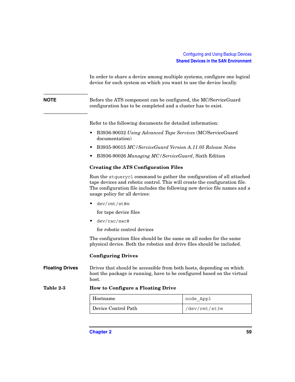 Creating the ats configuration files, Configuring drives | HP B6960-90078 User Manual | Page 89 / 856