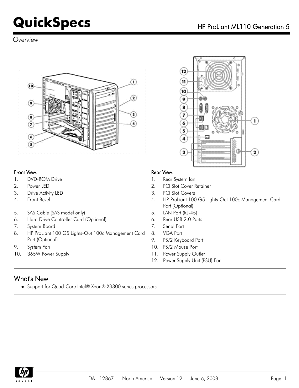 HP ProLiant ML110 User Manual | 31 pages