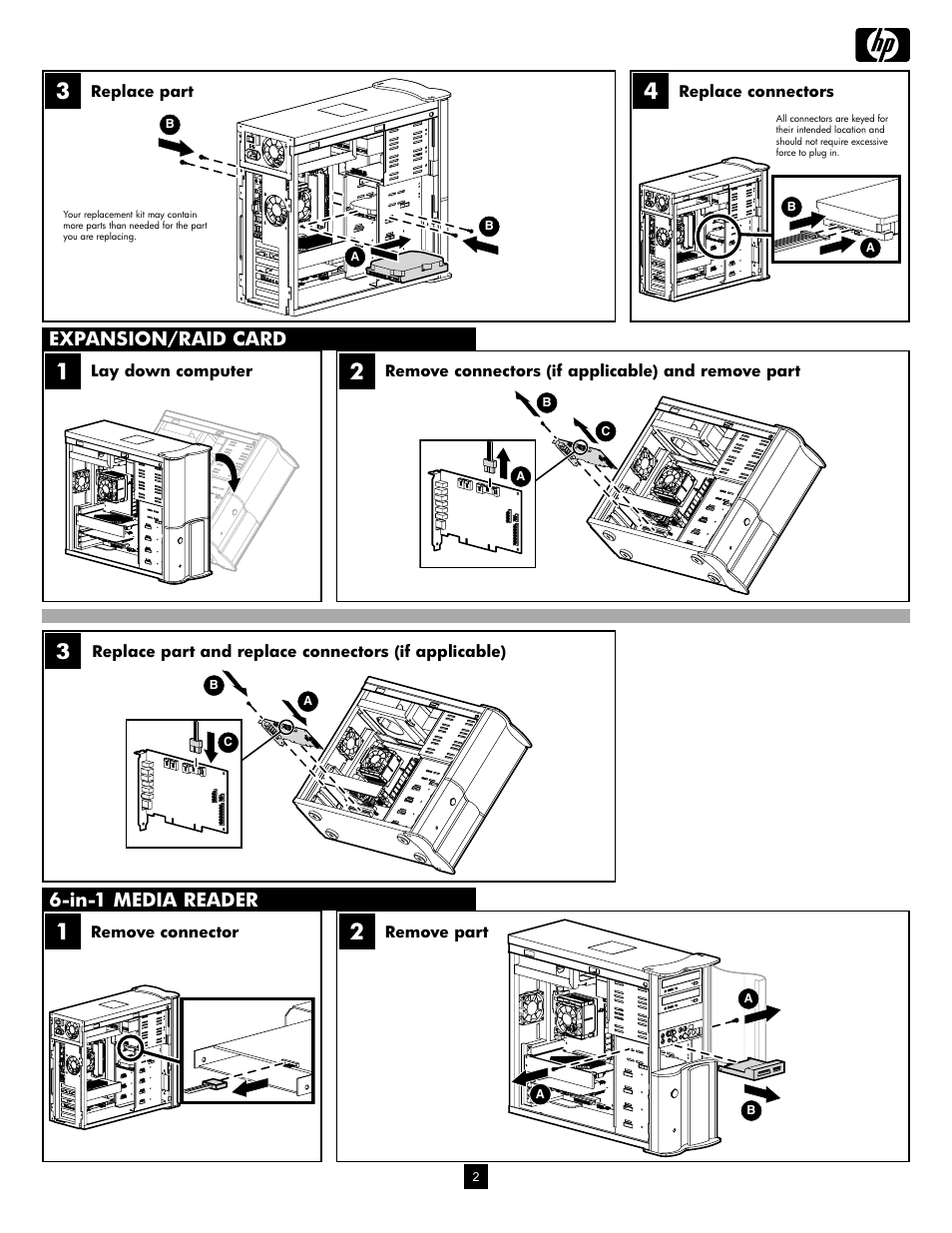 Expansion/raid card, In-1 media reader | HP Hard Drive Camcorder User Manual | Page 2 / 4