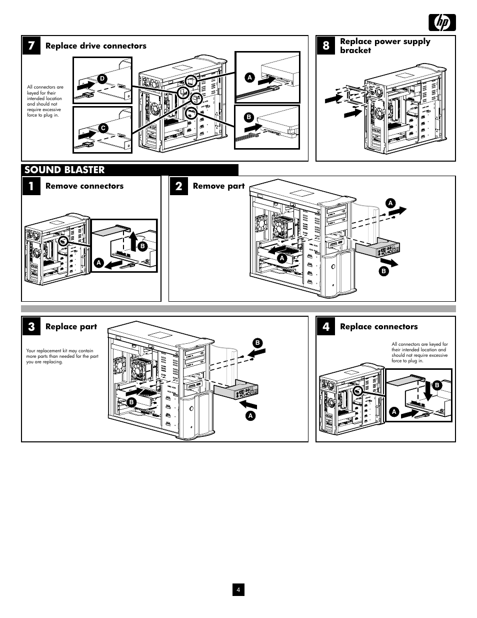 Power supply, Sound blaster | HP Hard Drive Camcorder User Manual | Page 4 / 4