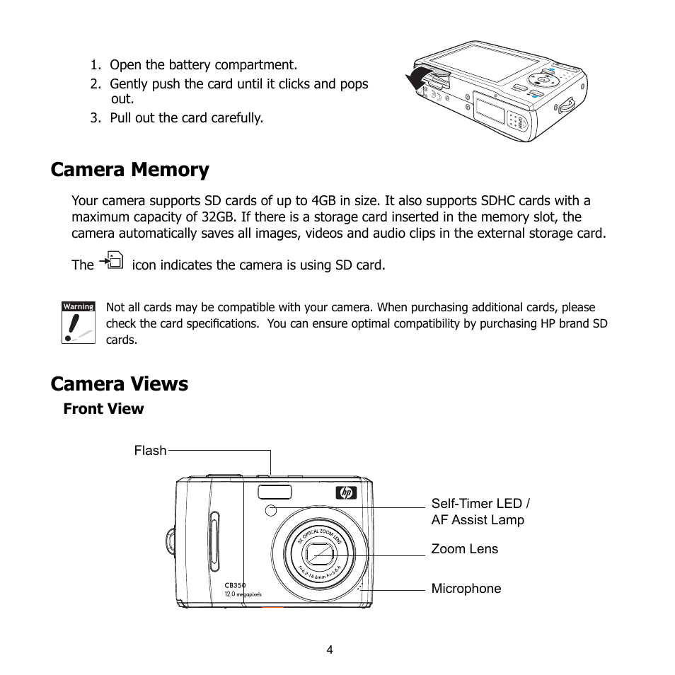 Camera views | HP CB350 User Manual | Page 15 / 81