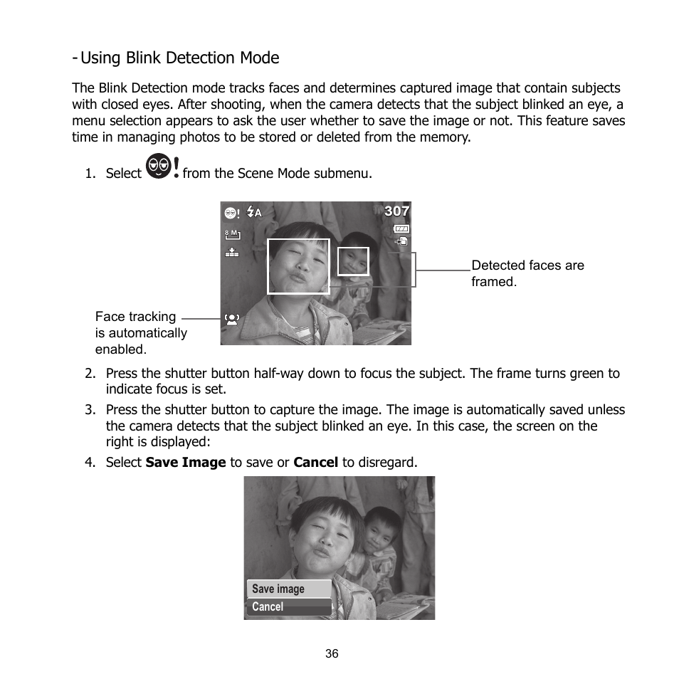 Using blink detection mode | HP CB350 User Manual | Page 47 / 81