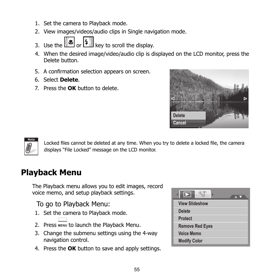 Playback menu | HP CB350 User Manual | Page 66 / 81