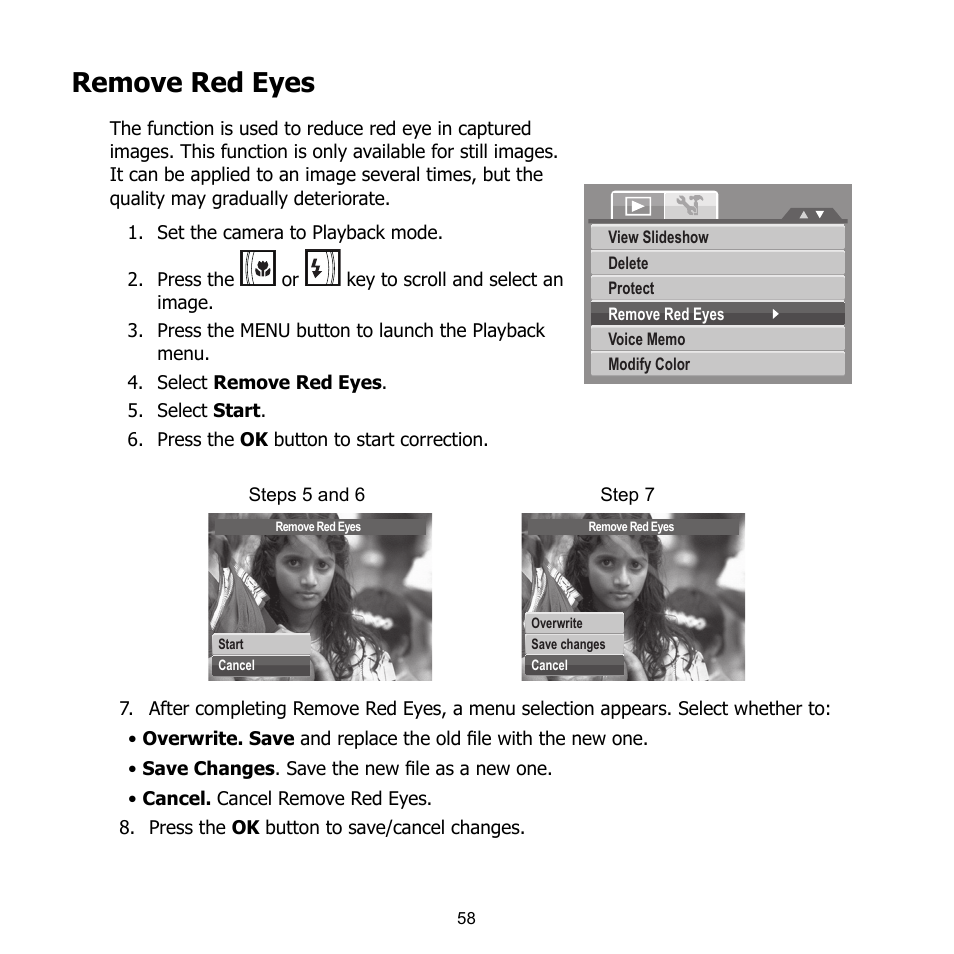 Remove red eyes | HP CB350 User Manual | Page 69 / 81