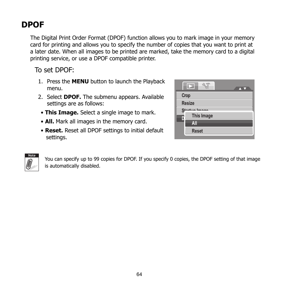 Dpof | HP CB350 User Manual | Page 75 / 81
