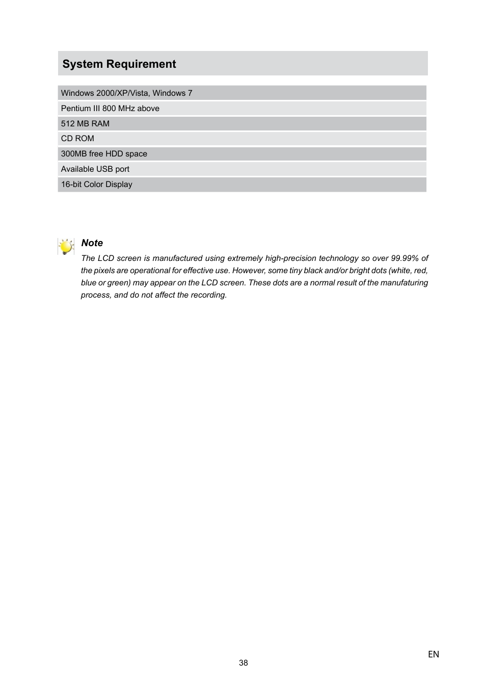 System requirement | HP V5040u User Manual | Page 39 / 43