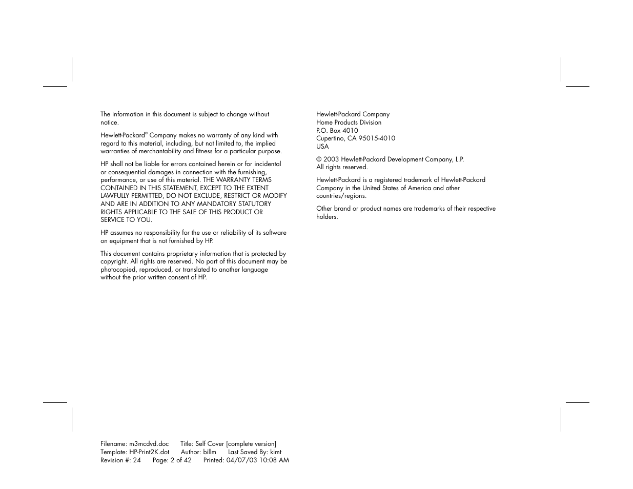 HP Pavilion Home PC User Manual | Page 2 / 42