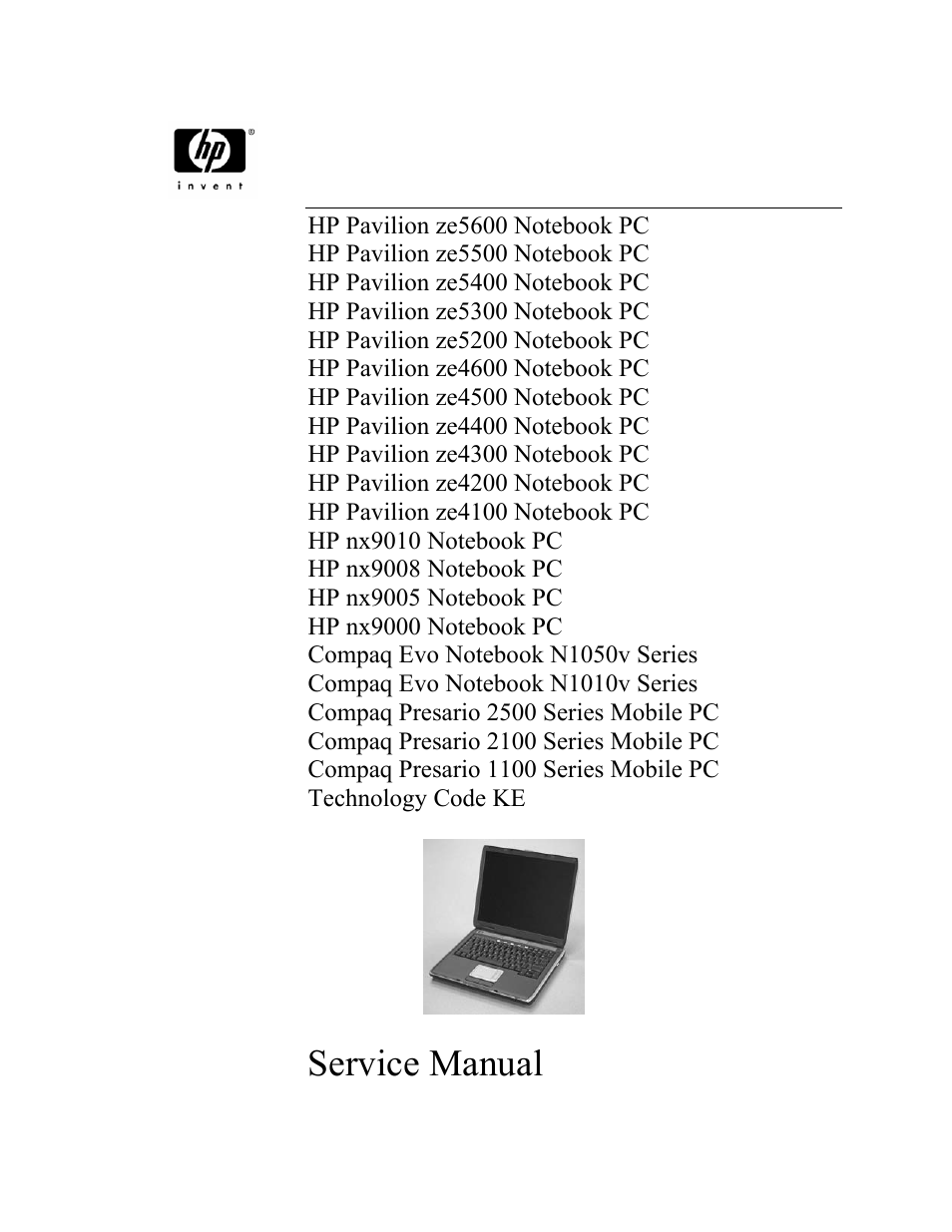 HP PAVILION NX9005 User Manual | 153 pages