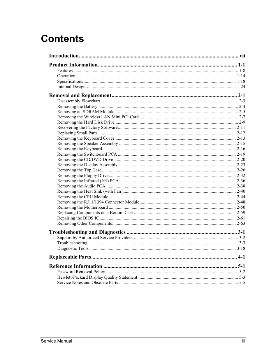 HP PAVILION NX9005 User Manual | Page 4 / 153