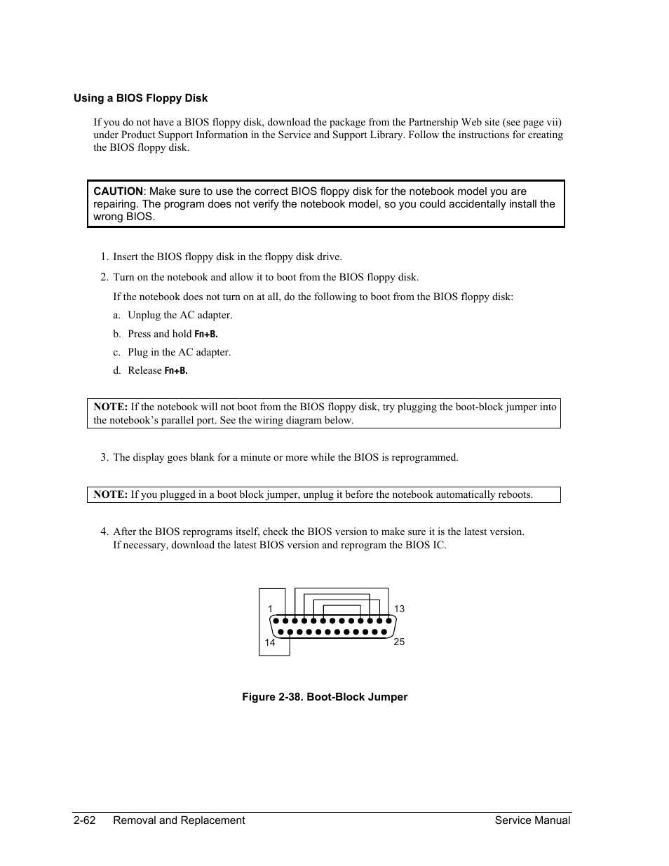 Figure 2-38. boot-block jumper -62 | HP PAVILION NX9005 User Manual | Page 95 / 153