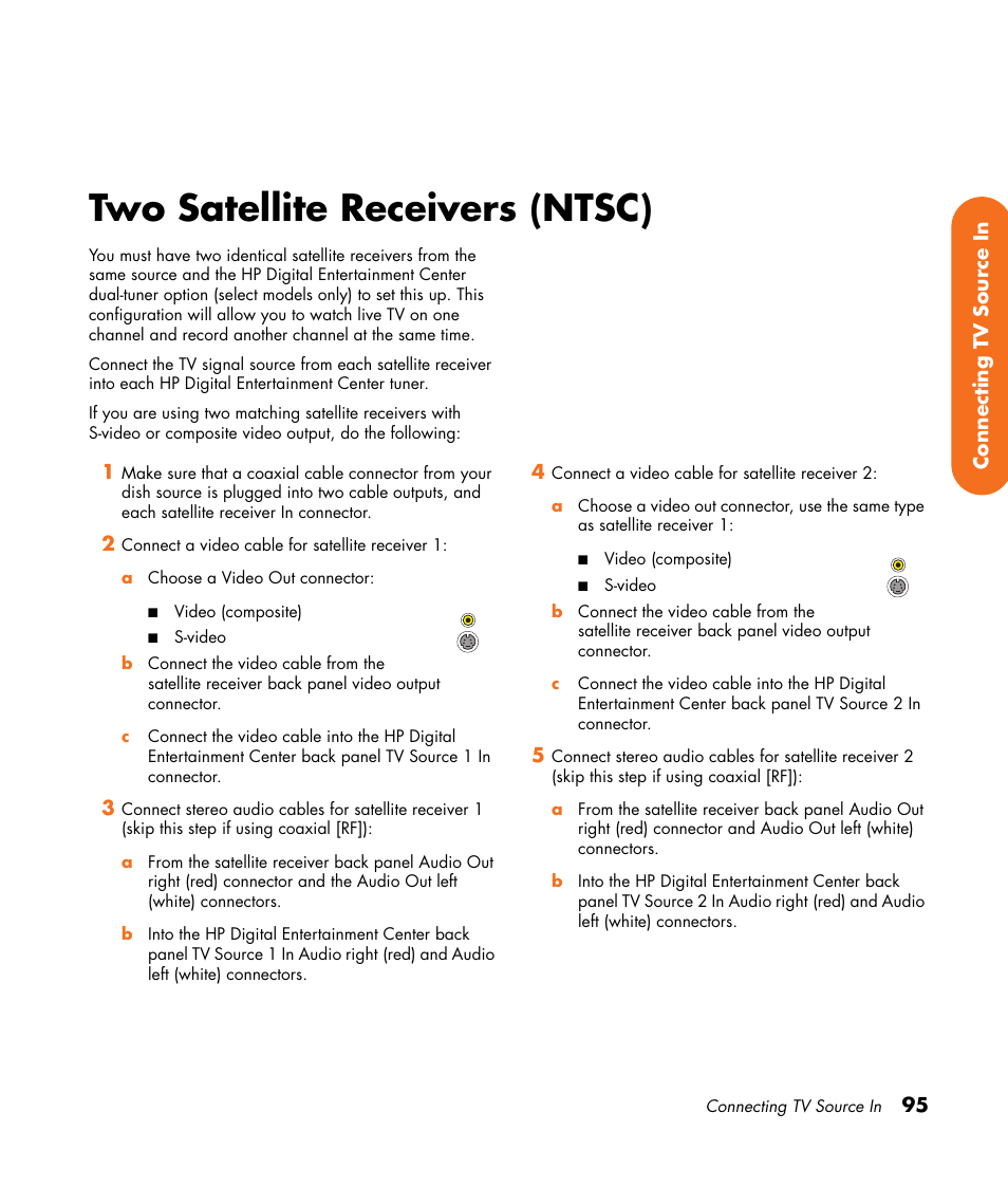 Two satellite receivers (ntsc) | HP 2307890A User Manual | Page 101 / 194