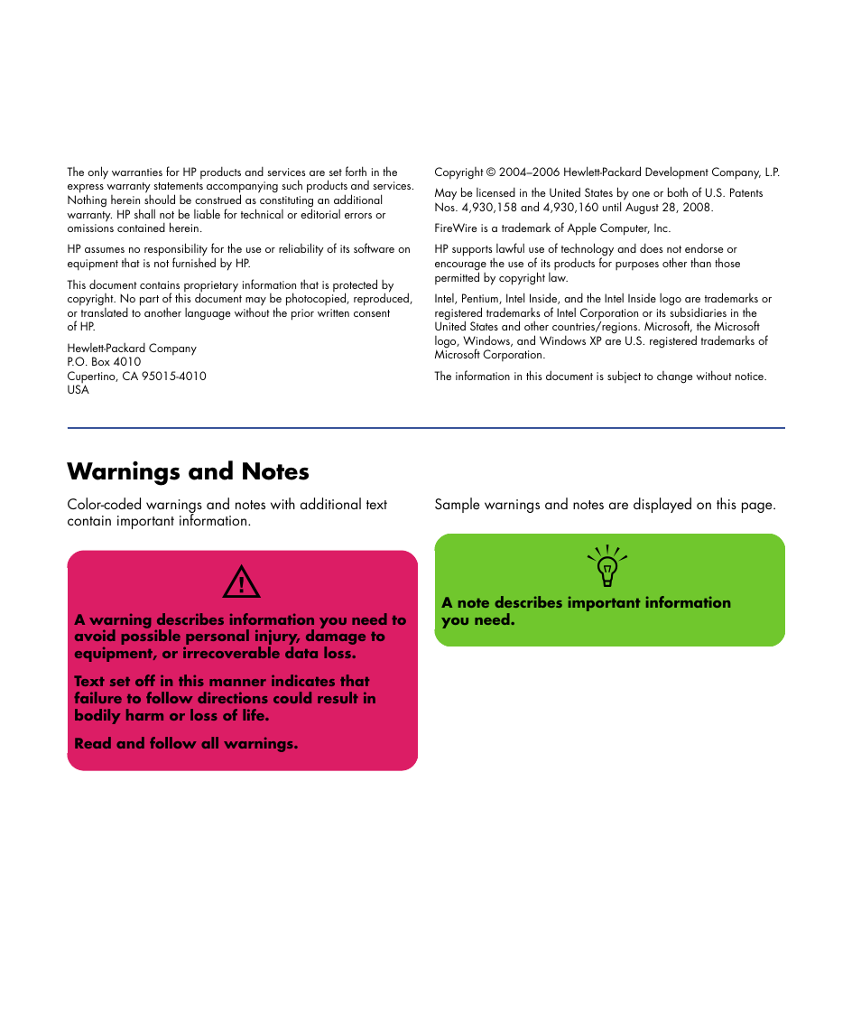 Warnings and notes | HP 2307890A User Manual | Page 2 / 194