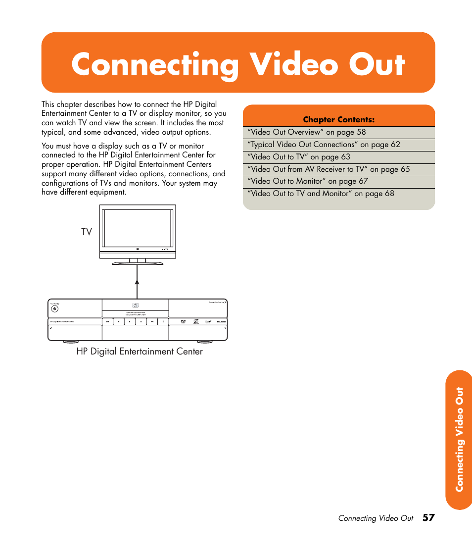 Connecting video out | HP 2307890A User Manual | Page 63 / 194