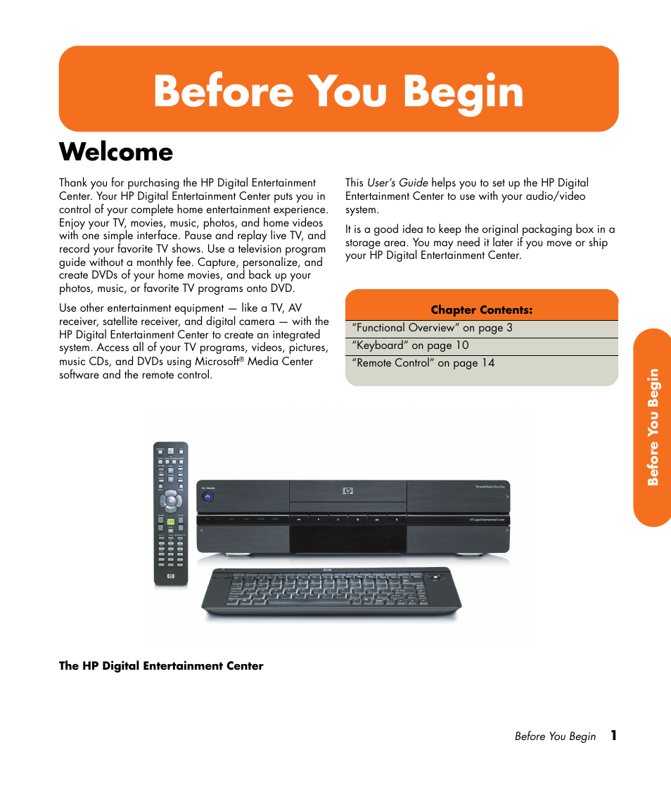 Before you begin, Welcome | HP 2307890A User Manual | Page 7 / 194