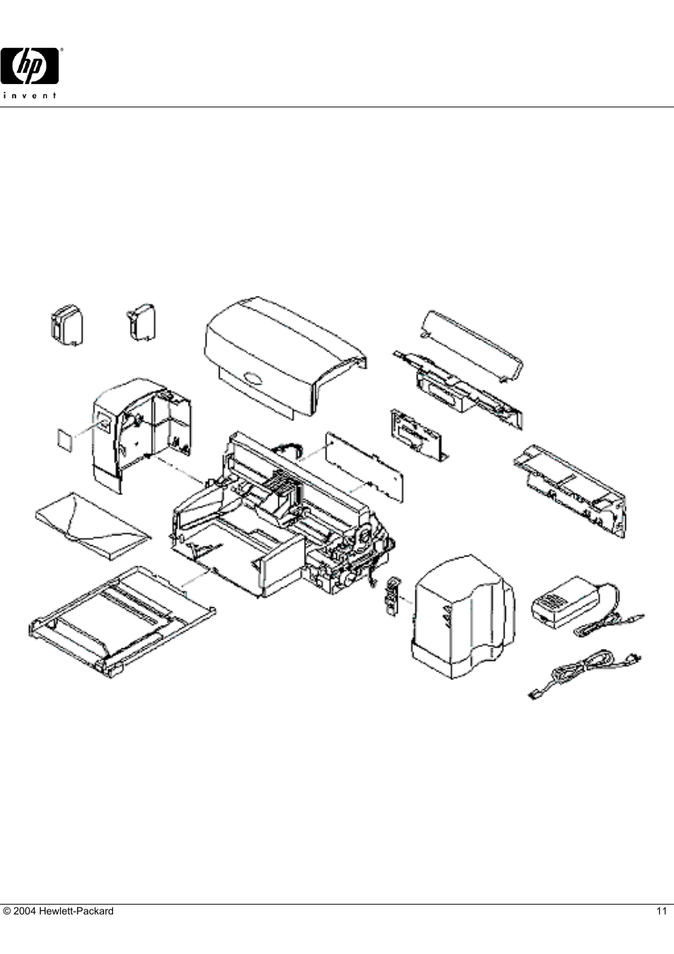 Deskjet 812c, Hp parts reference guide, Main assembly locator | HP 812C User Manual | Page 11 / 21