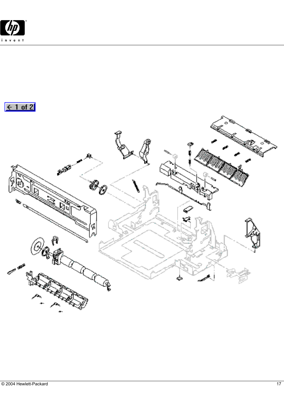Deskjet 812c, Hp parts reference guide, Printer mechanism (2 of 2) | HP 812C User Manual | Page 17 / 21