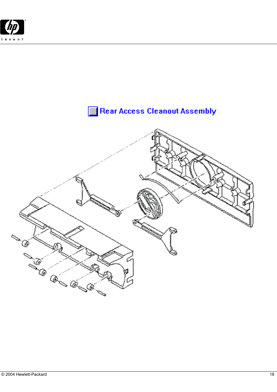 Deskjet 812c, Hp parts reference guide, Rear access cleanout assembly | HP 812C User Manual | Page 18 / 21