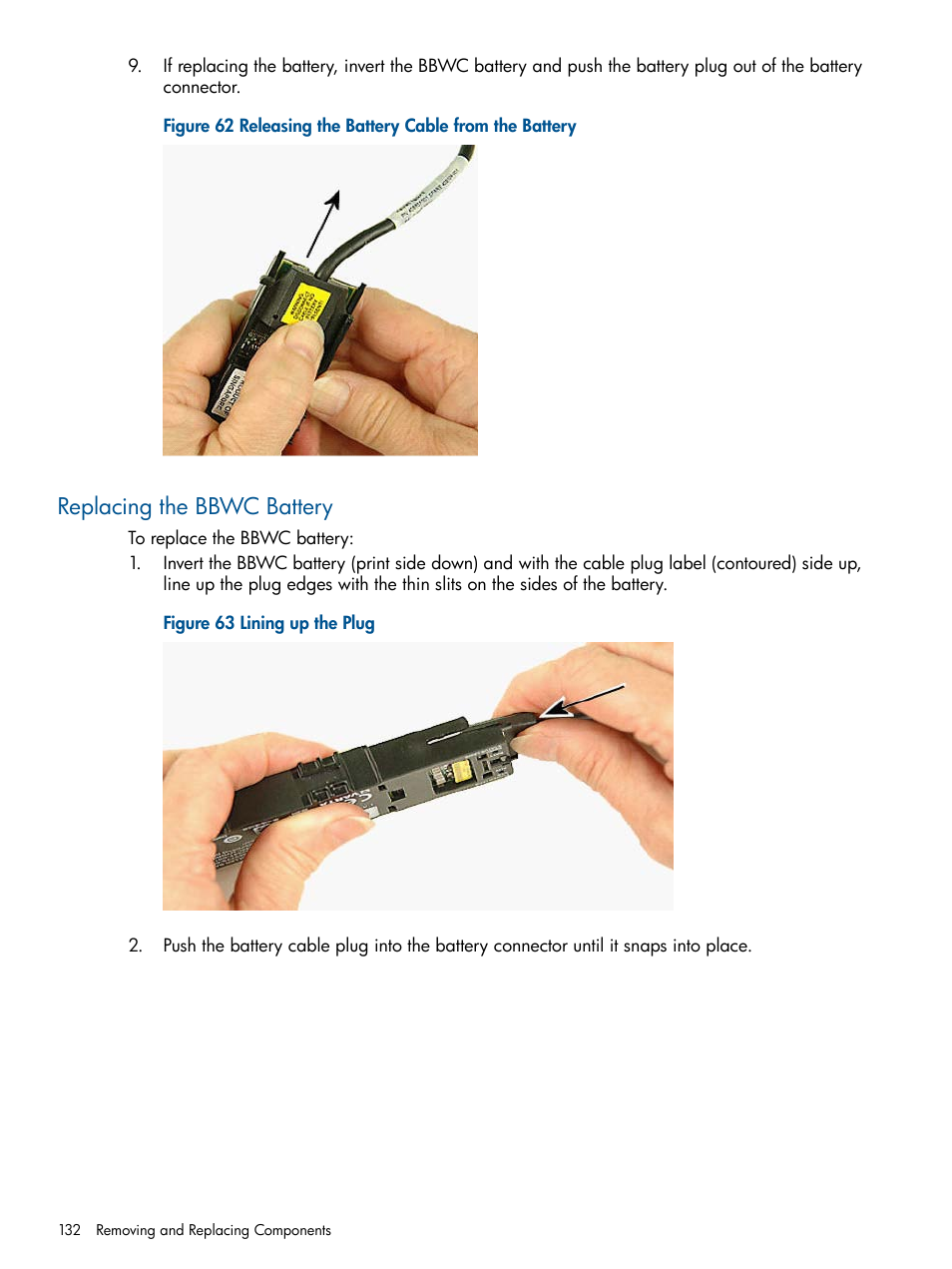 Replacing the bbwc battery | HP BL860C User Manual | Page 132 / 184