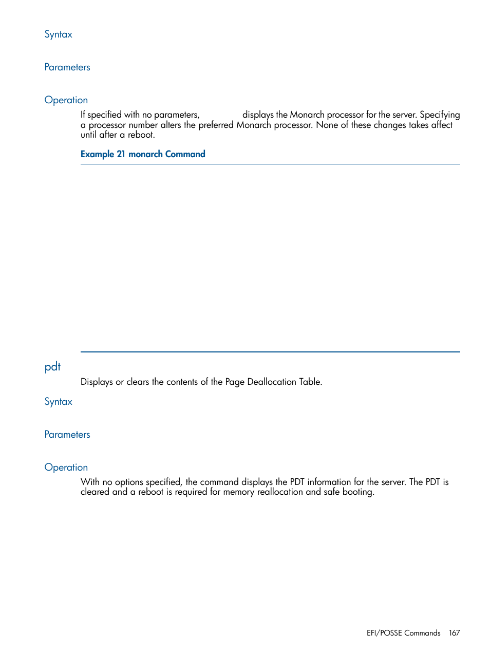 Syntax, Parameters, Operation | Syntax parameters operation | HP BL860C User Manual | Page 167 / 184