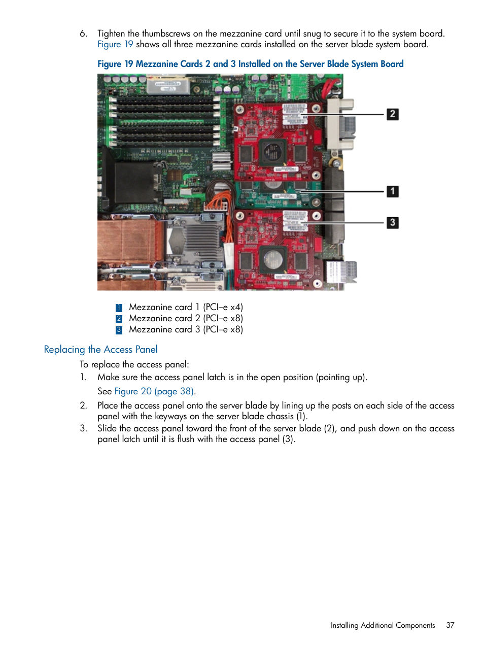 Replacing the access panel | HP BL860C User Manual | Page 37 / 184