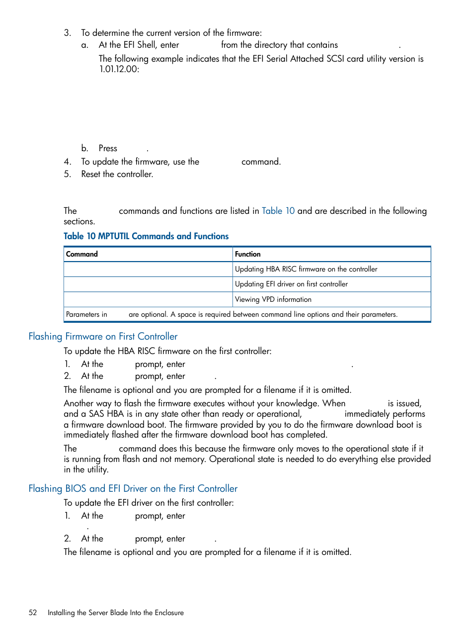 Flashing firmware on first controller | HP BL860C User Manual | Page 52 / 184