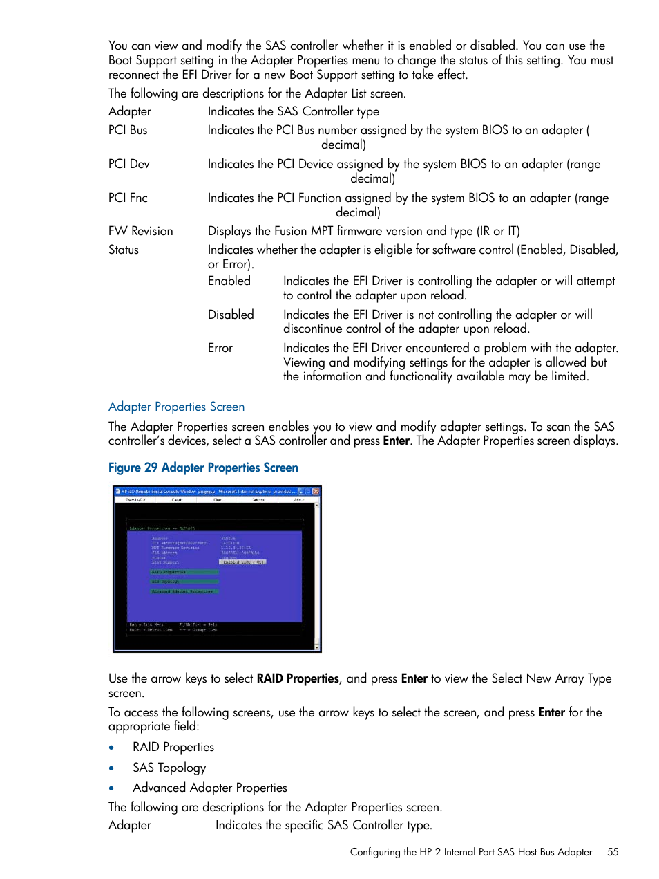 Adapter properties screen | HP BL860C User Manual | Page 55 / 184