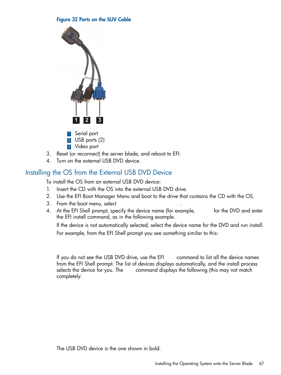 Installing the os from the external usb dvd device | HP BL860C User Manual | Page 67 / 184