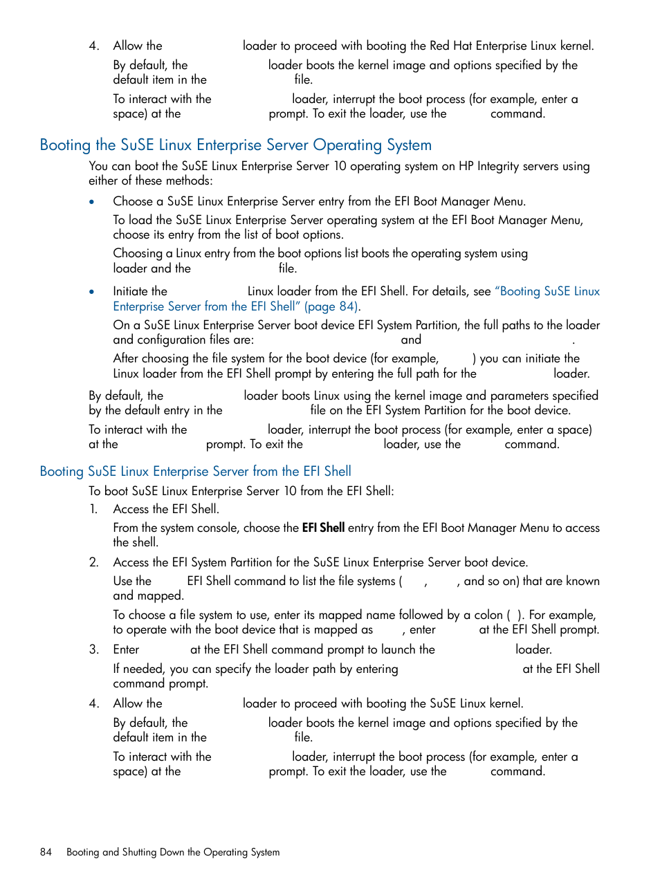 Booting the suse linux enterprise server | HP BL860C User Manual | Page 84 / 184