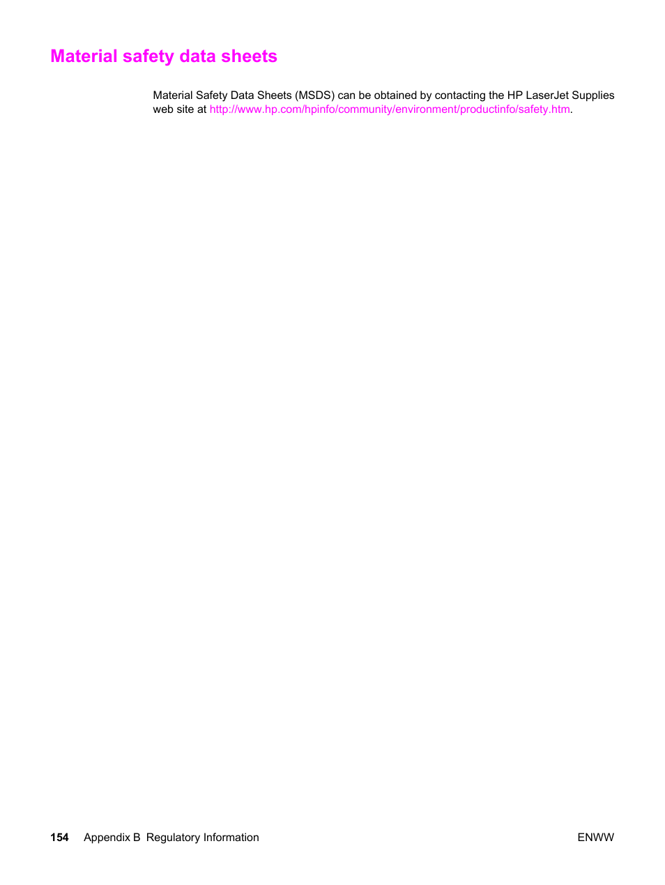 Material safety data sheets | HP 3380 User Manual | Page 166 / 196