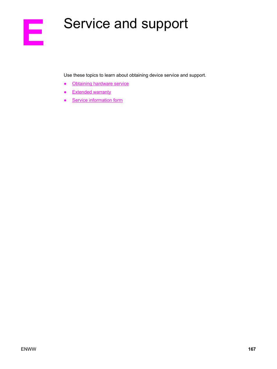 Service and support, Appendix e service and support | HP 3380 User Manual | Page 179 / 196