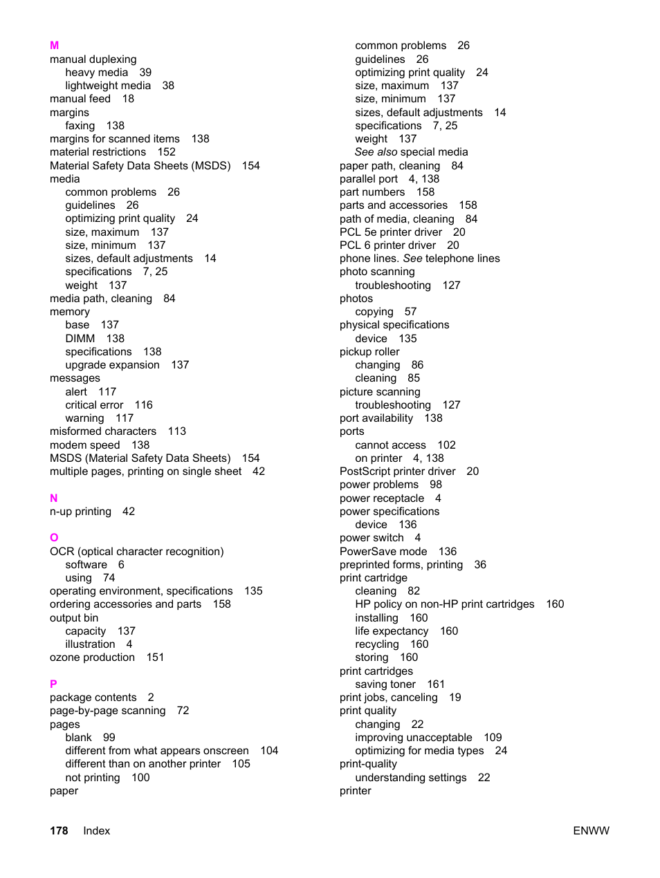 HP 3380 User Manual | Page 190 / 196