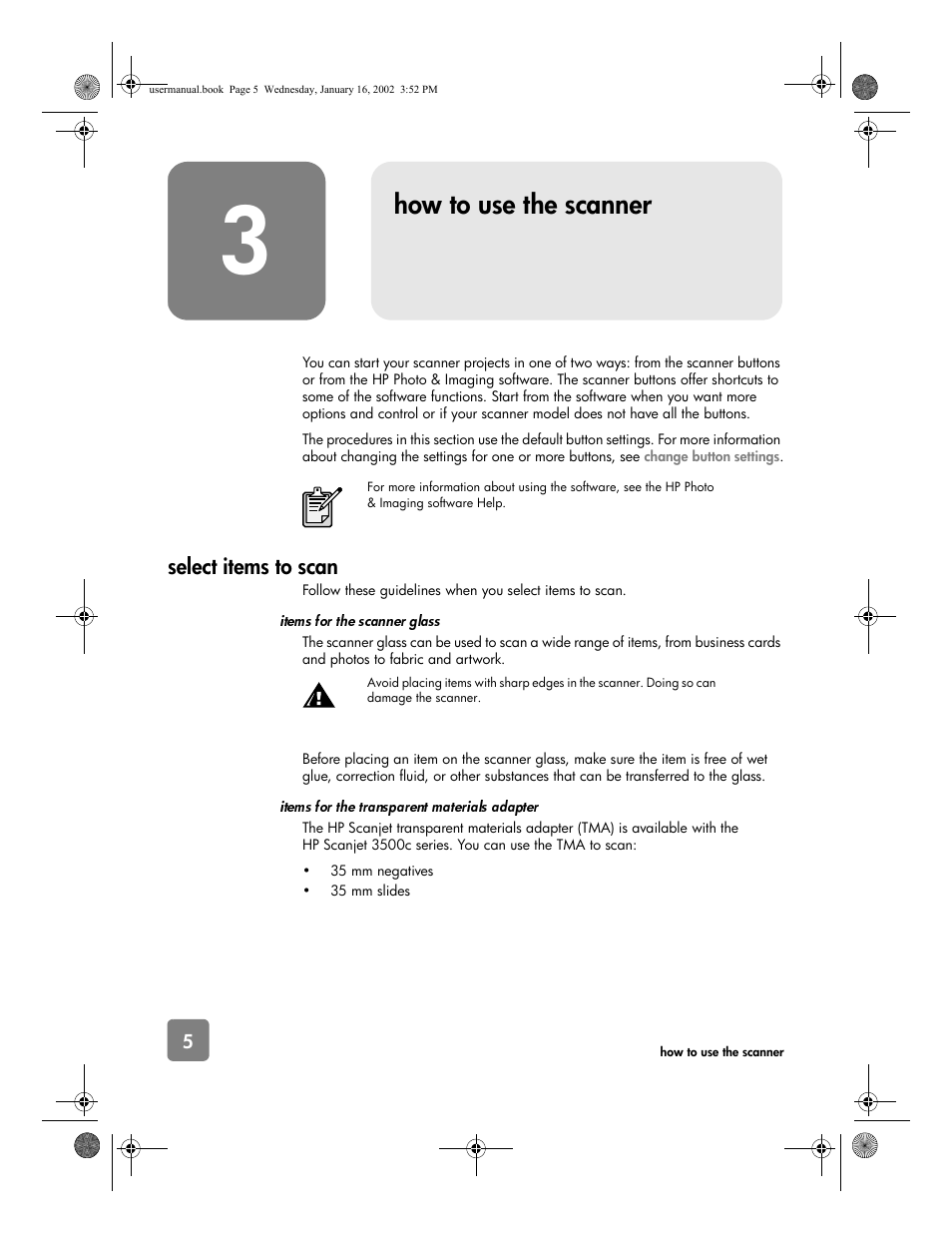 How to use the scanner | HP 2300c Series User Manual | Page 10 / 26