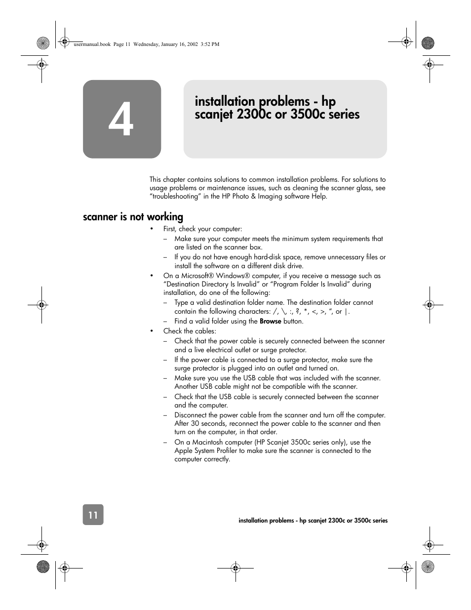 Scanner is not working | HP 2300c Series User Manual | Page 16 / 26