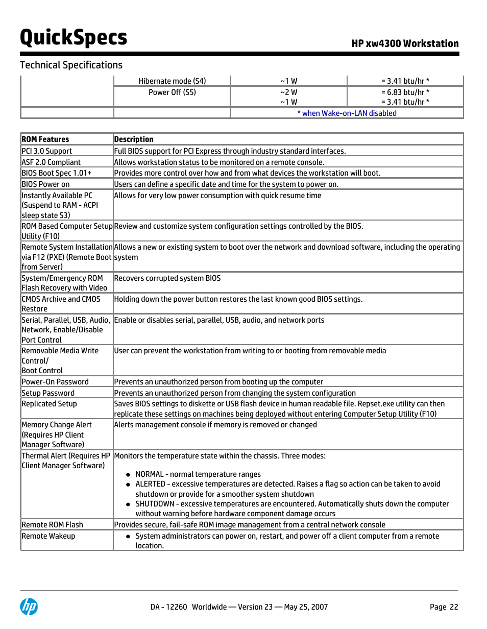 Quickspecs | HP XW4300 User Manual | Page 22 / 90