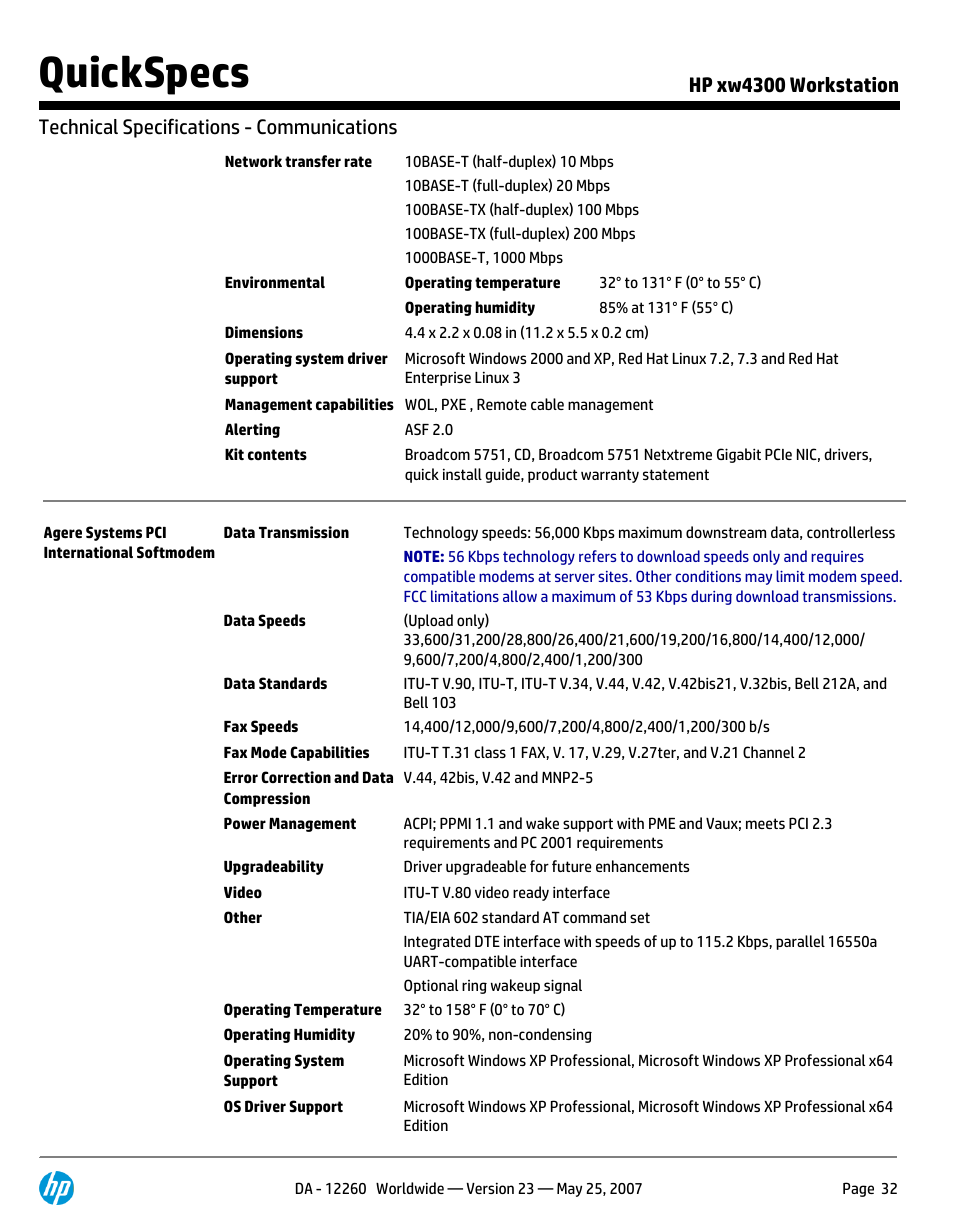 Quickspecs | HP XW4300 User Manual | Page 32 / 90