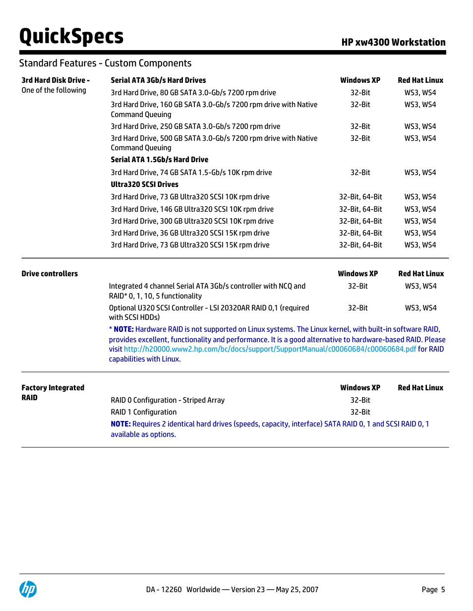 Quickspecs | HP XW4300 User Manual | Page 5 / 90