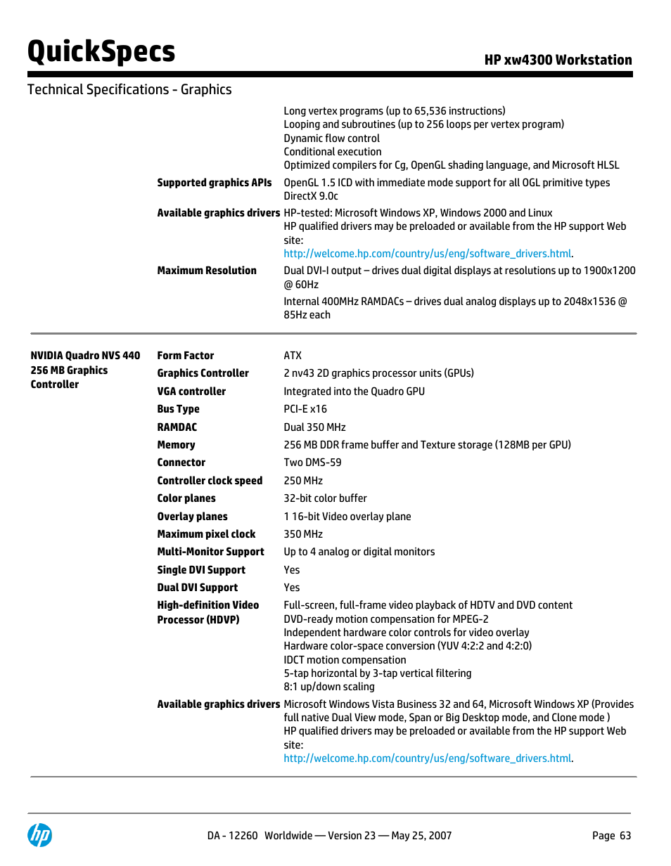 Quickspecs | HP XW4300 User Manual | Page 63 / 90