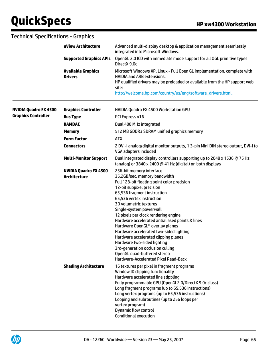 Quickspecs | HP XW4300 User Manual | Page 65 / 90