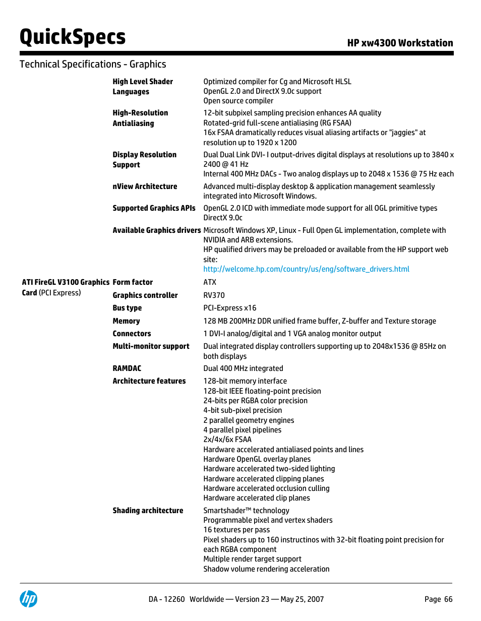 Quickspecs | HP XW4300 User Manual | Page 66 / 90