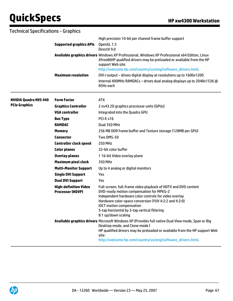 Quickspecs | HP XW4300 User Manual | Page 67 / 90