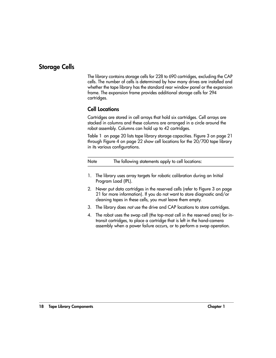 Storage cells, Cell locations, Storage cells 18 | Cell locations 18 | HP 20/700 User Manual | Page 19 / 219