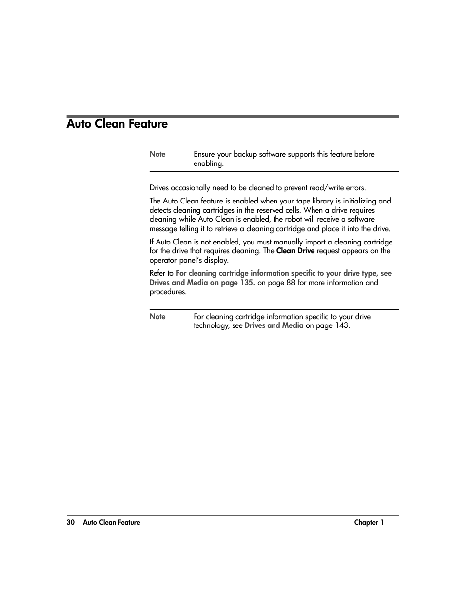 Auto clean feature, Auto clean feature 30 | HP 20/700 User Manual | Page 31 / 219