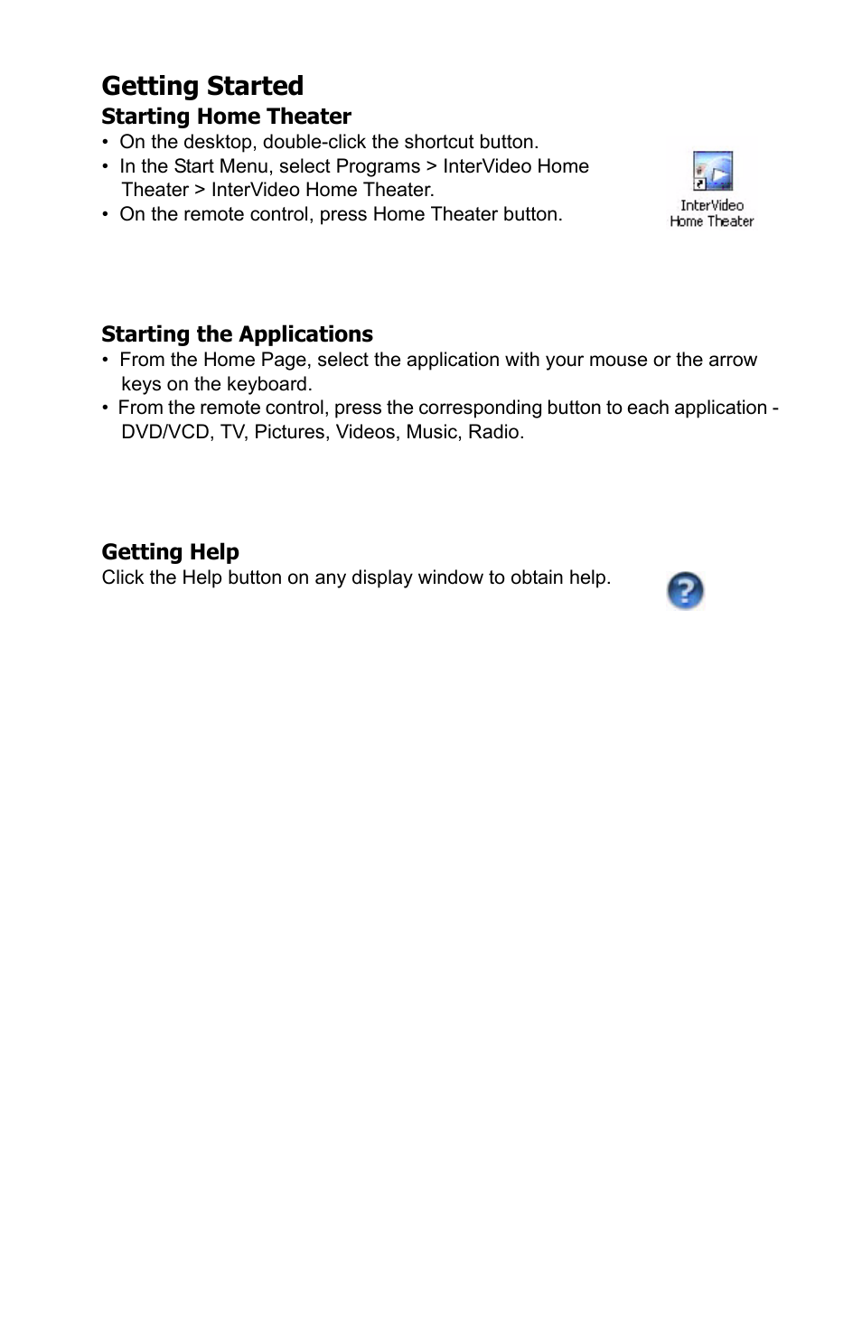 Getting started | HP SR1609UK User Manual | Page 3 / 9
