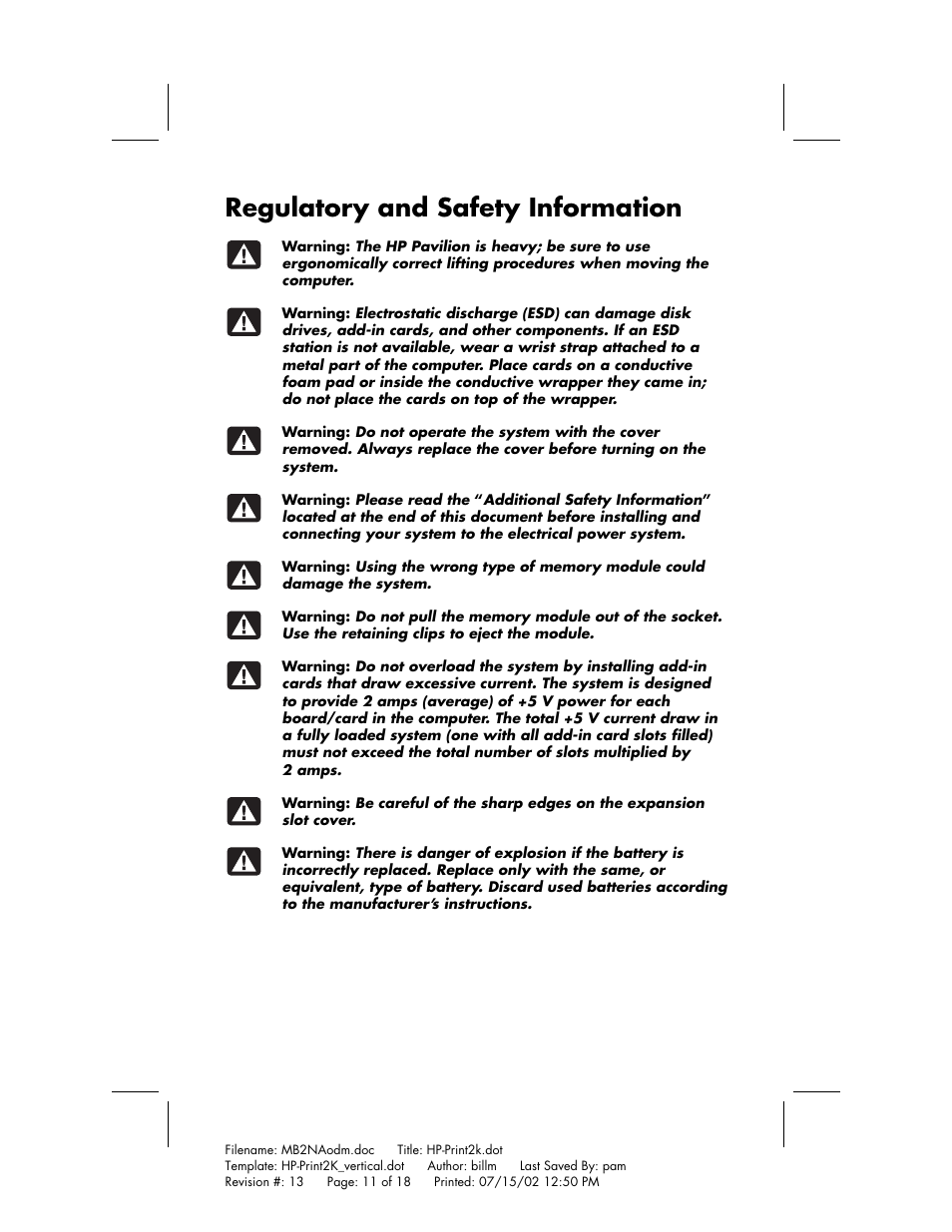 Regulatory and safety information | HP Home PC User Manual | Page 11 / 18